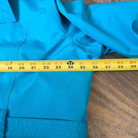 Weather Tamer Women's Teal Blue Trench Coat Belted Water Resistant Size 1X - Picture 3 of 10